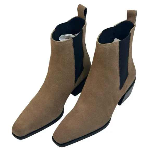 Rag & Bone Joni Camel Suede Chelsea Boots Booties Size EU 38 US 8 New $498 - Picture 1 of 12